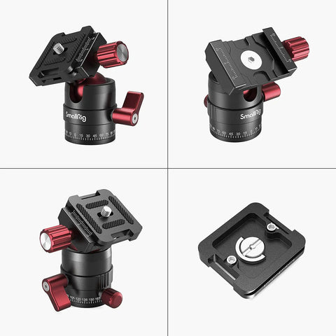 360 Degree Panoramic Ball Head With 1/4 Inch Quick Shoe Plate for tripod, monopod, slider; supports up to 5 kg and 11 lb