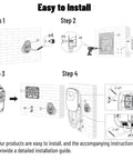 Installation guide for Level 2 EV Charger 48A 240V J1772 Connector ETL Certified For Home Use, wall-mounted with steps.