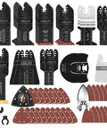 LEILUO 158-piece multitool blade kit with storage bag, universal oscillating blades and sanding discs