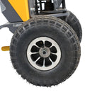 Heavy Duty Electric Tugger For Trucks Moves 2,200 Lbs Easily With Adjustable Handle And Pneumatic Tires close-up of pneumatic tire and wheel.