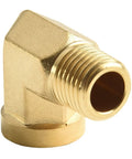 Kick Ass 90 Degree Solid Brass Elbow Fitting 1/4 Inch NPT Male X Female Right Angle Pipe Adapter For Hydraulic Gas Water Systems Heavy Duty Leak Proof Seal Built Tough CA360 Forged Brass Rated High Pressure 1200 PSI No Fail Performance All Jobs