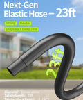 Cordless Handheld Pressure Washer 1100 PSI Battery Powered With Copper Motor, 23 Ft Hose coiled showing length and durability