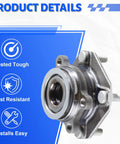 Front view of Front Wheel Bearing Hub Assembly 4 Lug For Nissan Sentra 2007 2012 Front Axle 2.0L Only Part 513297