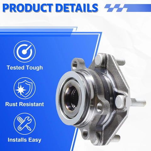 Front view of Front Wheel Bearing Hub Assembly 4 Lug For Nissan Sentra 2007 2012 Front Axle 2.0L Only Part 513297