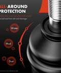 Front Lower Ball Joint For Honda Accord 2003 2007 And Acura TSX 2004 2008 Driver Side And Passenger Side Left Right Replacement With OEM Style Drop In Fit Designed For Better Steering And Alignment Direct Bolt In No Modifications Required, rubber dust cover
