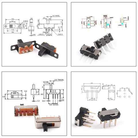 Assorted Mini Micro Slide Switch Kit With 150 Pieces And 17 Styles 2Pin 3Pin 4Pin ON OFF ON Switches for Arduino Breadboard