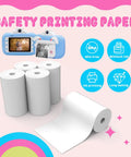 10 Rolls White Thermal Paper Refill For Kids Cameras 57x25mm 2.24x16 In Each Roll Not Self Adhesive Prints 70 To 90 Photos Per Roll And Works With Most DIY Instant Kid Cameras. White thermal paper rolls for kids cameras, BPA free, inkless