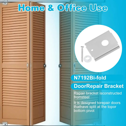2-Pack Bi-Fold Door Repair Bracket Kit For Wood Doors Folding Closet Hardware Top Or Bottom Mount Steel Brackets Fits 7 Sixteenth Inch Pivot Pin Heavy Duty Stamped Steel For DIYers