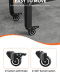 Dang Solid Heavy Duty Welding Table Workbench with 36 X 18 Inch Steel Top and Locking Casters featuring 4 universal wheels for mobility.