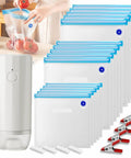 Reusable Sous Vide Vacuum Sealer Bags 30 Pcs Set With Upgraded Auto Pump BPA Free Microwave Safe Works With Anova And Joule