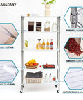 Pro Grade Wire Shelf Liner Mats 13.4 X 23.2 Inches on a wire rack showcasing kitchen storage items.