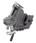 Heavy Duty 3 Inch Bench Vise With Reinforced Cast Iron Base And Powder Metallurgy Jaws For Milling Drilling Machines Smooth Grip Workholding Tool, top view showing robust design and components.