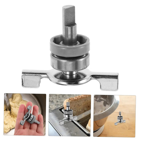 Replacement Bread Machine Paddle Blade For Effortless Dough Mixing At Home, Durable metal tool shown with dough and bread