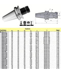 Heavy Duty Flexible Cnc Collet Bt50 Er25 400Mm Long Shank with size chart and specifications for machining tools.