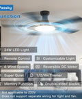 52 Inch Flush Mount Ceiling Fan With Light And Remote Low Profile Black Fan For Bedroom Or Farmhouse Keeps Your Room Cool