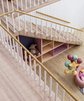 Adjustable 270 Degree Floor Mount Stair Railing With Square Metal Spindles White Banister Post For Deck Porch Or Backyard Steps Rockin Tough As Nails Iron Frame With Hella Smooth Coating And Slick Modern Appeal, featuring wooden steps and storage.