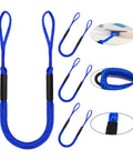 4 Pack Boat Bungee Dock Lines 4 To 5 Point 5 Ft With Loop Elastic Mooring Ropes For Pontoon Jon Boat Bass Boat Kayak PWC