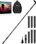 Rugged Tactical Hiking Stick With Built-In Multi-Tool, 8-Section Walking Staff, aluminum segments, backpack, box packaging.
