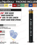 Right Hand Wind Red Cone Garage Door Torsion Spring 0.250 By 2 By 30 Inches with non slip winding bars and gloves