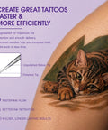 Pro2 Tattoo Needle Cartridges With Textured Pin Tech For Slick Ink Flow Control 20 Pack Round Liner Membrane Disposable Cartridges Model 1203RL X Compatible With All Cartridge Grips on tattooed arm
