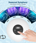 Ultrasonic Cleaner For Dentures Braces Mouth Guards And Jewelry With 45kHz Triple Phase Purification Four Modes To Slam Coffee Stains And Grime Sonic UV Boost For Fresh Clean Appliances, round white unit with 4-mode touch panel
