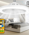 Socket Fan Light With Remote 10 Inch Ceiling Fan With Lights 2000 Lumens Dimmable LED Bulb Three Color Temperatures 3000K to 6500K
