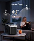 Portable Countertop Ice Maker Machine With 8 Cubes In 6 Minutes 26 Lbs Per Day Bullet Ice In Two Sizes Self Cleaning With Carry Handle Ultra Compact For Home Kitchen Party Or Travel 2026 Version in living room