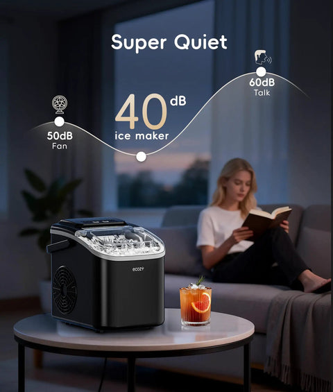 Portable Countertop Ice Maker Machine With 8 Cubes In 6 Minutes 26 Lbs Per Day Bullet Ice In Two Sizes Self Cleaning With Carry Handle Ultra Compact For Home Kitchen Party Or Travel 2026 Version in living room