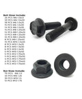 10.9 Grade Hex Cap Flange Bolts And Locking Flange Nuts Kit - 370-Piece Heavy Duty Fastener Set With Size List