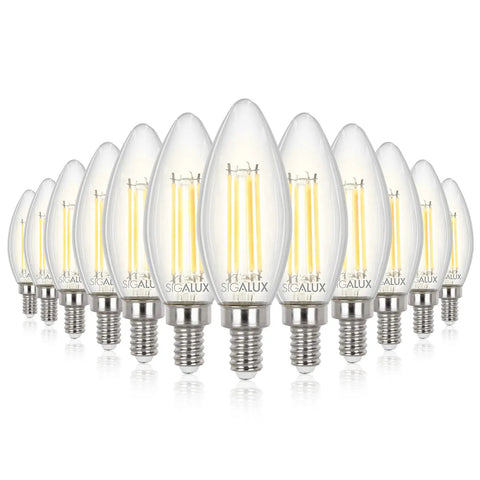 Dimmable E12 LED Bulbs 3W No Fuss Dimming Replaces 40W Incandescent B10 Candle Light Bulbs For Chandeliers Ceiling Fans And Pendants Soft White 2700K Type B UL Listed 12 Pack