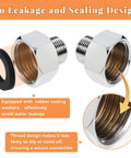 Heavy Duty Water Line Adapter Workhorse 1/2 Inch Female To 3/8 Inch Male Brass Fitting showing rubber sealing design to prevent leakage.