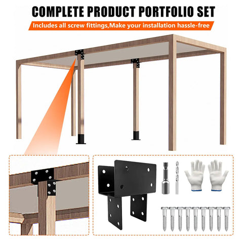 Heavy Duty Post Cap Tie Bracket For Wood Posts And Beams 4x6 Or 4x8 Lumber Black T Shape Pergola Bracket For Gazebos Patios Decks And Porches For Outdoor Use In Weatherproof Black Powder Coated Finish