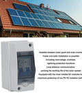Close-up of Heavy Duty DC Disconnect Switch 1000V 40A For PV Solar Panels IP65 Weatherproof Distribution Box with clear cover.