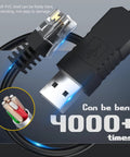 Replacement Radar Detector Cable USB to RJ11 Power Cord 5 Feet Long No Fuss 5V USB A Port detail showing flexible cable design