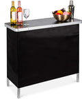 Portable Pop Up Bar Table For Indoor Outdoor Parties And Tailgates With Carrying Case Storage Shelf Removable Skirt Party Ready