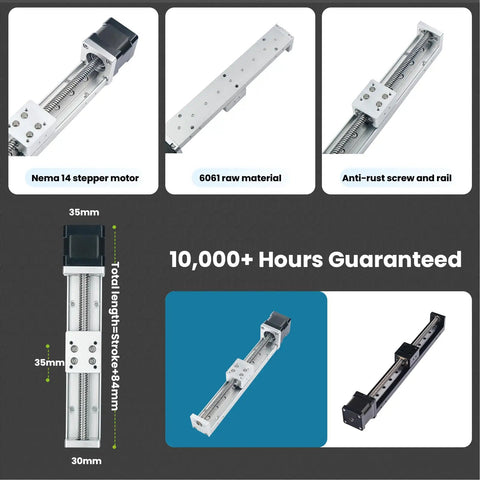 Micro Linear Actuator Stage 30mm Wide Lead Screw Driven Crazy Precise 0.02mm Repeatable Travel For Medical Robotics CNC And 3D Printing