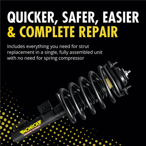 Quick Strut Assembly 139104 Suspension Strut And Coil Spring For Chevrolet Suburban And Avalanche SUVs against black background