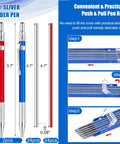 Welders Pencil Set For Pros With Two Pcs And 48 Round Refills, Illuminating Metal Marker For Tube And Pipe Fitting, Red And Silver Finish