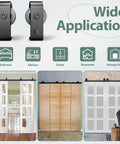 Heavy Duty Bi Folding Sliding Barn Door Hardware Kit For Four 21 Inch Panels, 88 Inch Track, used in various rooms