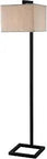 Cool Geometric Modern Floor Lamp In Oil Rubbed Bronze With Square Tan Fabric Shade 64 Inch Tall 15 Inch Wide 17.5 Inch Extension