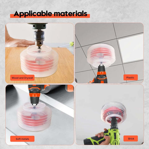 VUAOHIY 6-1/4 in hole saw with dust catcher for recessed can lights; bi-metal drill bit for wood, drywall, plastic, brick