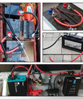 Heavy Duty 2 Awg Battery Cable Featuring Pure Copper Construction Tinned Lug Connectors And Flexible Pvc Insulation For Automotive Solar Marine Red And Black Setup Badass Durability connected to batteries and charger.