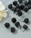 20 Pack M4 By 10mm Knurled Thumbscrews For VESA Mounts And Monitors, carbon steel clamping knobs, displayed on a surface