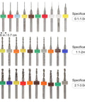 Dope Carbide Micro Drill Bits Set For Jewelry Making And PCB Engraving 30 Pieces Assorted Sizes 0.1 To 3.0mm display in rows