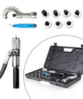 Heavy Duty Pro Grade Hydraulic Tube Expander Swaging Kit With Cutter And Deburring Tool, 7 Expander Heads From 3/8 To 1-1/8 Inch