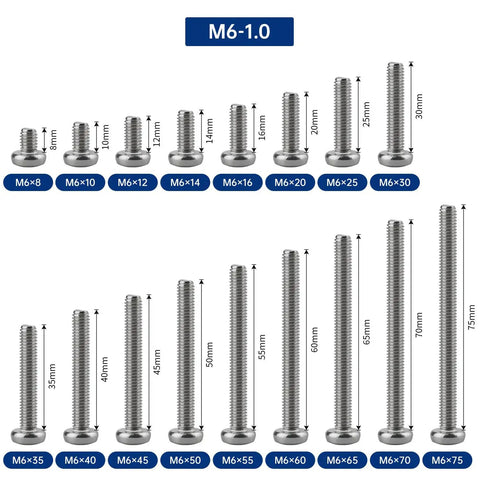 M6 Thread X 12mm Security Torx Pan Head Machine Screws With Bit 304 Stainless Steel 18 8 Tamper Proof Bolts in various sizes.