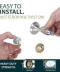 Heavy Duty Magnetic Door Stopper Finished In Sleek Satin Nickel To Lock Doors Wide Open And Nip Nasty Wall Scuffs In The Bud While Blocking Ugly Slap Damage installation steps with hand holding parts.