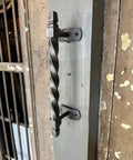 Set Of 2 Oversized Cast Iron Door Pull Handles With Twisted Forged Design For Gate Rustic Barn Shed Exterior Front Door Heavy Duty Hardware