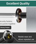 Close-up view of Beefy 20 Pack M6 1.0 X 45mm Flat Head Socket Cap Screws Bolt securing panels, showing black zinc finish and durability.