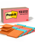 Kickass 3x3 Inch Pop Up Dispenser Notes 12 Pack Perfect For Catching Great Ideas On The Fly Featuring Cheerful Motivational Vibes and Assorted Colors